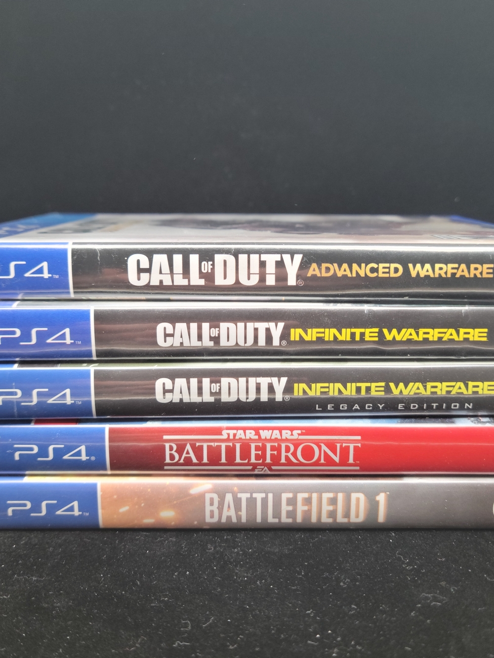 Sony PS4 Call of Duty & Battlefield Video Game Bundle - Black/Blue/Red